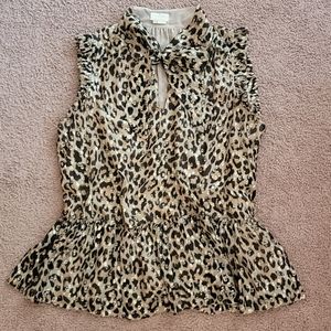 Kate Spade Sleeveless Top Leopard/Dot Print XL